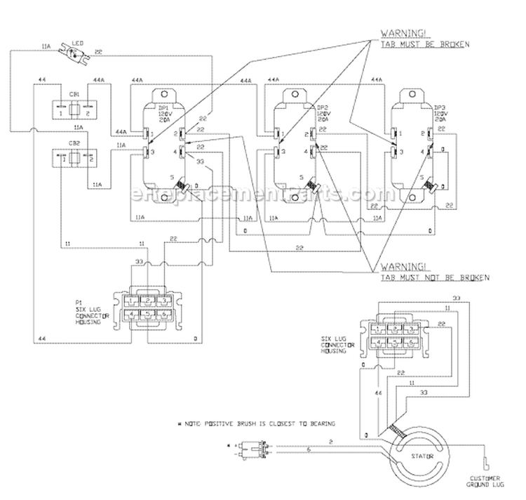 Page F Diagram and Parts List for 030346-1  Briggs and Stratton Generator